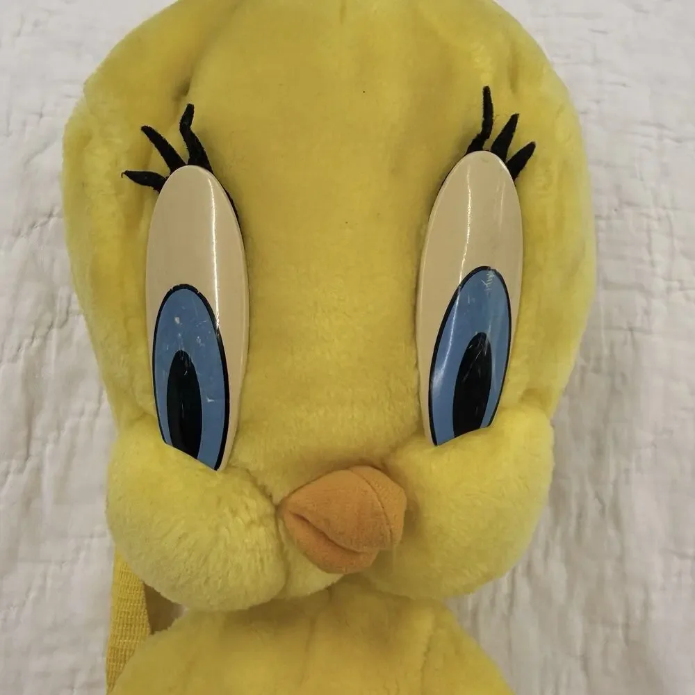 Vintage 90’s Tweety Bird Plush Small Mini Backpack Zip Adjustable Yellow